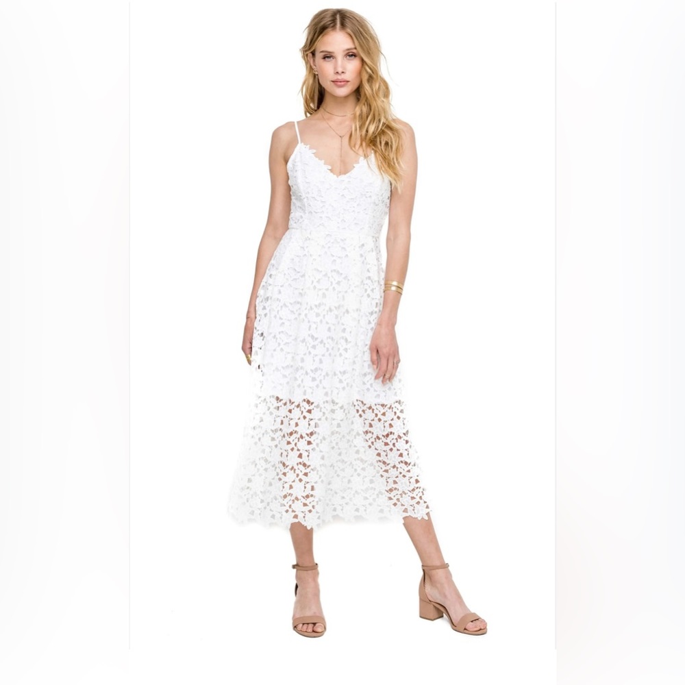 ASTR The Label A Line Lace Midi Dress